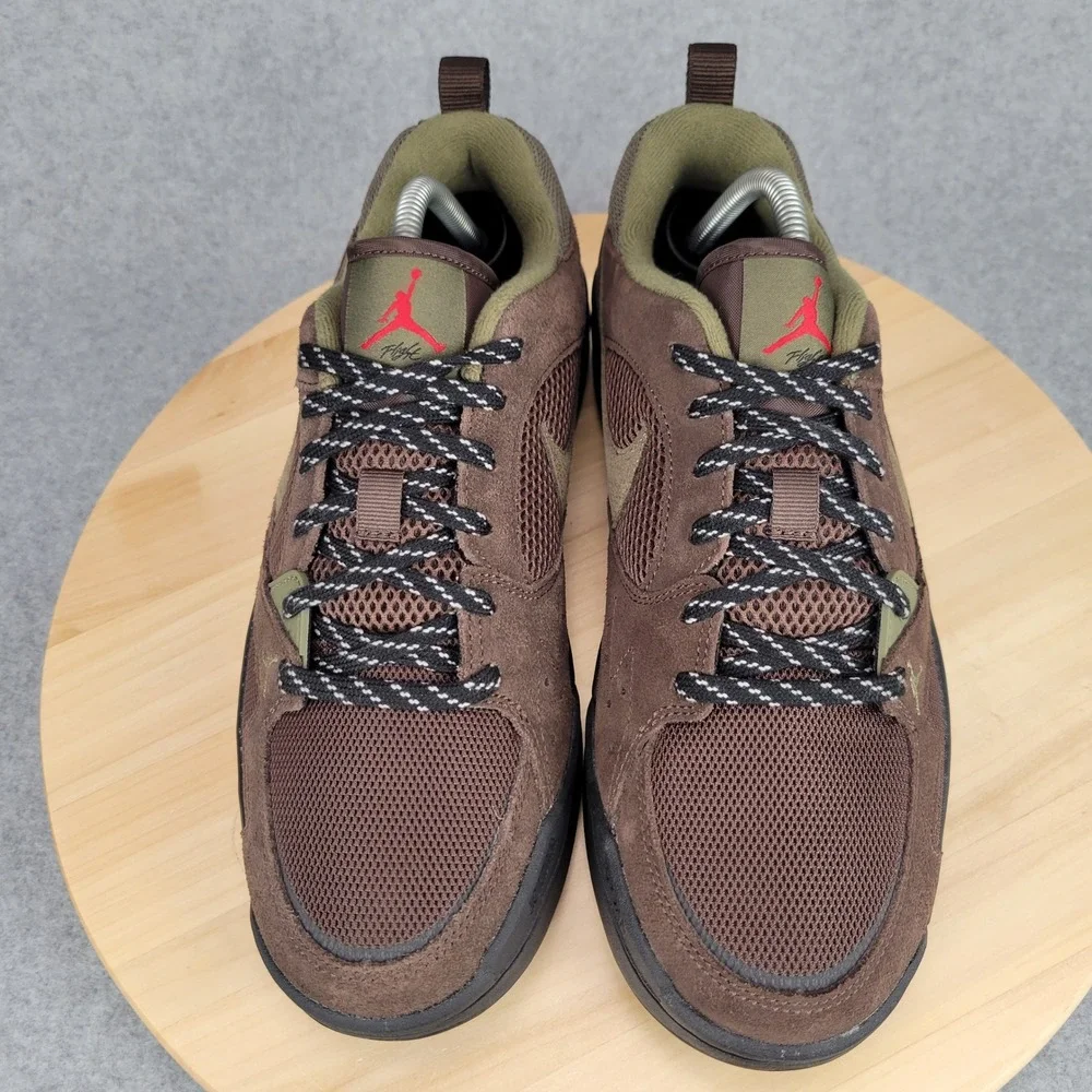 Nike Jordan CMFT Era Baroque Mens 9.5 Brown Olive Suede Sneakers HJ6777-200